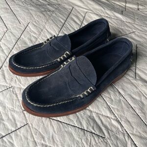 Men's Navy Suede Loafers